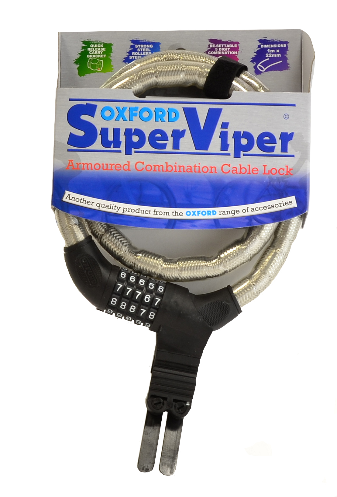 SuperViper combi lock 1m x 22mm + brackt